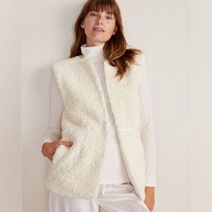 Cozy Cream Sherpa Reversible Vest Talbots Haven Well Within 🤍